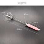 Unique Design Semi-automatic Egg Beater 304 Stainless Steel Egg Whisk Manual Hand Mixer Self Turning Egg Stirrer Kitchen Accessories Egg Tools Stevvex