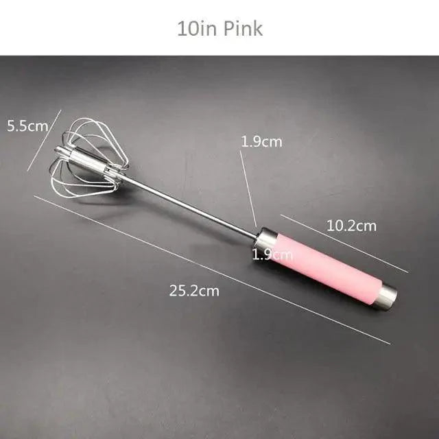 Unique Design Semi-automatic Egg Beater 304 Stainless Steel Egg Whisk Manual Hand Mixer Self Turning Egg Stirrer Kitchen Accessories Egg Tools Stevvex