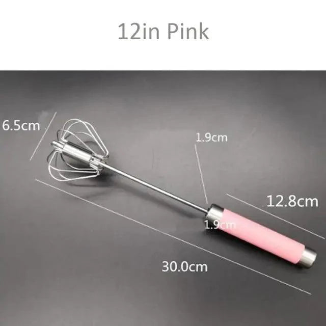 Unique Design Semi-automatic Egg Beater 304 Stainless Steel Egg Whisk Manual Hand Mixer Self Turning Egg Stirrer Kitchen Accessories Egg Tools Stevvex
