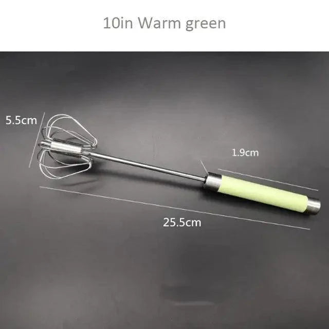 Unique Design Semi-automatic Egg Beater 304 Stainless Steel Egg Whisk Manual Hand Mixer Self Turning Egg Stirrer Kitchen Accessories Egg Tools Stevvex