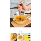 Unique Design Semi-automatic Egg Beater 304 Stainless Steel Egg Whisk Manual Hand Mixer Self Turning Egg Stirrer Kitchen Accessories Egg Tools Stevvex