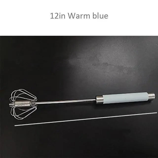 Unique Design Semi-automatic Egg Beater 304 Stainless Steel Egg Whisk Manual Hand Mixer Self Turning Egg Stirrer Kitchen Accessories Egg Tools Stevvex