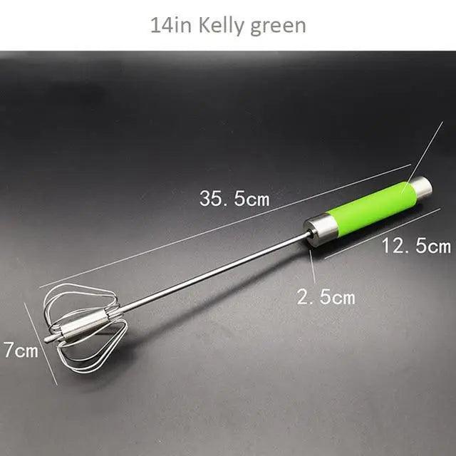 Unique Design Semi-automatic Egg Beater 304 Stainless Steel Egg Whisk Manual Hand Mixer Self Turning Egg Stirrer Kitchen Accessories Egg Tools Stevvex