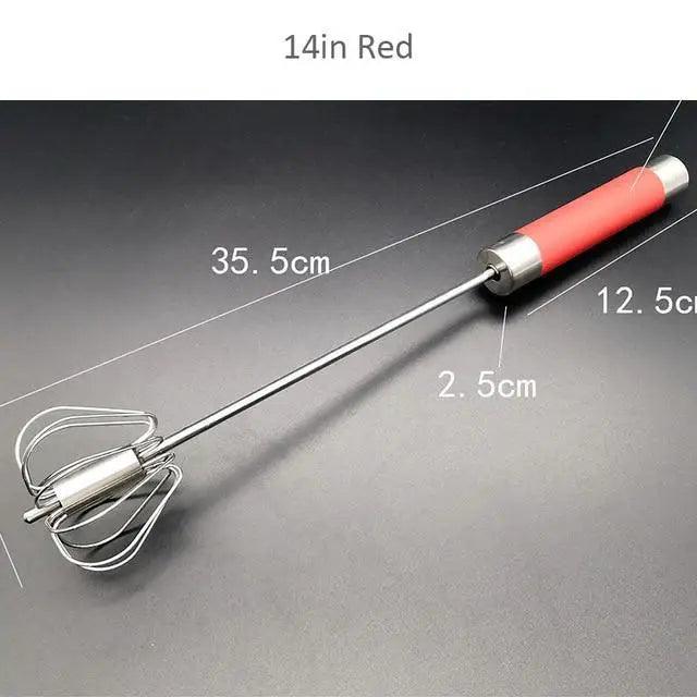 Unique Design Semi-automatic Egg Beater 304 Stainless Steel Egg Whisk Manual Hand Mixer Self Turning Egg Stirrer Kitchen Accessories Egg Tools Stevvex