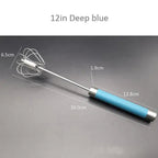 Unique Design Semi-automatic Egg Beater 304 Stainless Steel Egg Whisk Manual Hand Mixer Self Turning Egg Stirrer Kitchen Accessories Egg Tools Stevvex