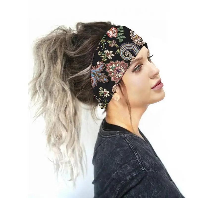 Unique Design Women's Summer Hair Bands Print Headband Stylish Cross Turban Bandanas Hair Accessories Headwrap Headwear Gift Stevvex