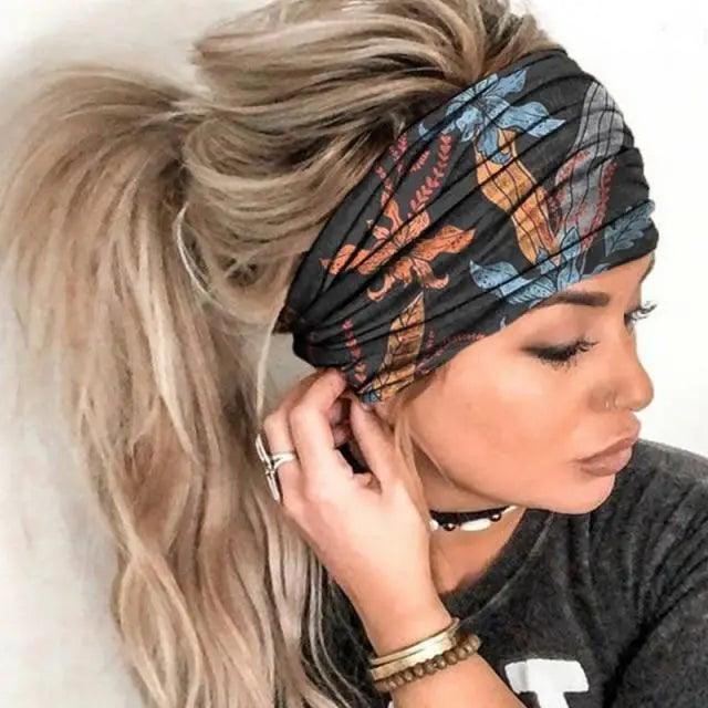 Unique Design Women's Summer Hair Bands Print Headband Stylish Cross Turban Bandanas Hair Accessories Headwrap Headwear Gift Stevvex