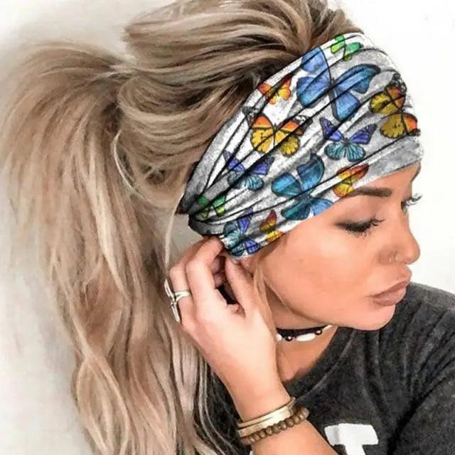 Unique Design Women's Summer Hair Bands Print Headband Stylish Cross Turban Bandanas Hair Accessories Headwrap Headwear Gift Stevvex