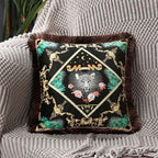 Unique Designed European American Luxury Printed Polyester Cushion Cover Horse printed Lumbar Cover Tassel Edge Modern Throw Pillow Covers Square Decorative Set Cushion Covers For Home Bed Couch Sofa Bench Stevvex