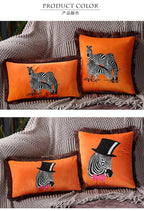 Unique Designed European American Luxury Printed Polyester Cushion Cover Horse printed Lumbar Cover Tassel Edge Modern Throw Pillow Covers Square Decorative Set Cushion Covers For Home Bed Couch Sofa Bench Stevvex