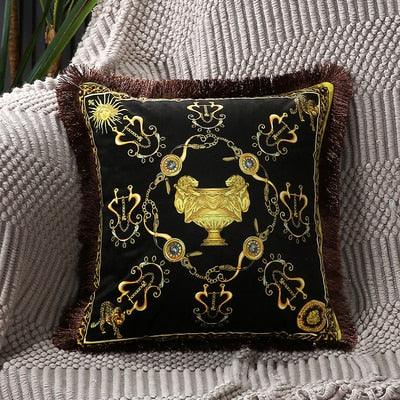 Unique Designed European American Luxury Printed Polyester Cushion Cover Horse printed Lumbar Cover Tassel Edge Modern Throw Pillow Covers Square Decorative Set Cushion Covers For Home Bed Couch Sofa Bench Stevvex