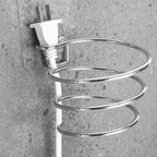 Unique Designed Hair Dryer Holder Blower Organizer Adhesive Wall Mounted Nail Free No Drilling Stainless Steel Stand Tool For Bathroom Bedroom Stevvex