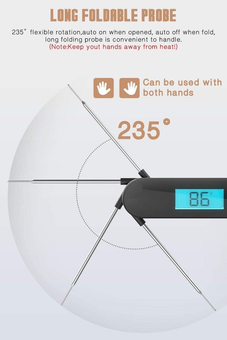 Unique Food Kitchen Digital Meat Thermometer  BBQ Instant Read Food Thermometer Waterproof With Backlight And Magnet For Kitchen Cooking Grilling BBQ Backing Liquids Oil Waterproof Kitchen Thermometer For Cooking Tools Stevvex