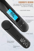 Unique Food Kitchen Digital Meat Thermometer  BBQ Instant Read Food Thermometer Waterproof With Backlight And Magnet For Kitchen Cooking Grilling BBQ Backing Liquids Oil Waterproof Kitchen Thermometer For Cooking Tools Stevvex