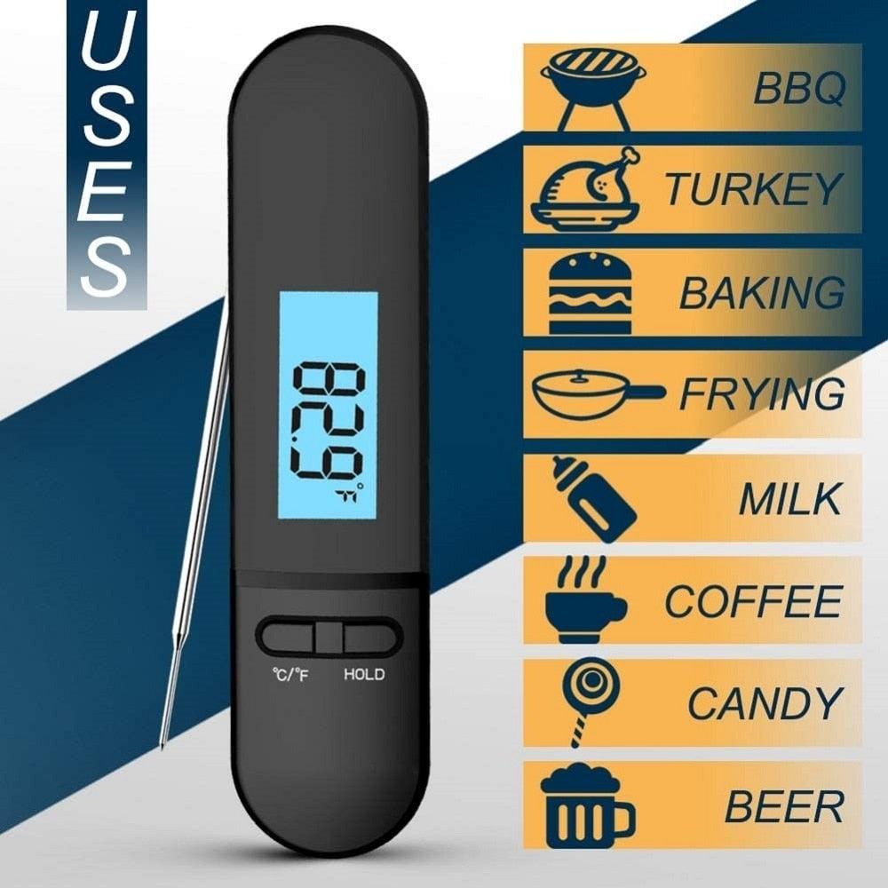 Unique Food Kitchen Digital Meat Thermometer  BBQ Instant Read Food Thermometer Waterproof With Backlight And Magnet For Kitchen Cooking Grilling BBQ Backing Liquids Oil Waterproof Kitchen Thermometer For Cooking Tools Stevvex