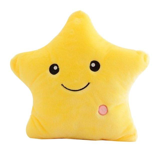 Unique Luminous Pillow Vivid Star Design LED Light Cushion Plush Pillow Night Light Plush Pillows Stuffed Star Pillow Led Light Creative Twinkle Star Glowing LED Night Light Plush Pillows Stuffed Toys For Bedroom Sofa Creative Birthday Gift Toy For Kids Stevvex