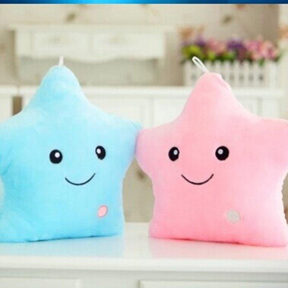 Unique Luminous Pillow Vivid Star Design LED Light Cushion Plush Pillow Night Light Plush Pillows Stuffed Star Pillow Led Light Creative Twinkle Star Glowing LED Night Light Plush Pillows Stuffed Toys For Bedroom Sofa Creative Birthday Gift Toy For Kids Stevvex