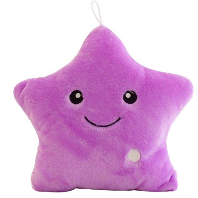 Unique Luminous Pillow Vivid Star Design LED Light Cushion Plush Pillow Night Light Plush Pillows Stuffed Star Pillow Led Light Creative Twinkle Star Glowing LED Night Light Plush Pillows Stuffed Toys For Bedroom Sofa Creative Birthday Gift Toy For Kids Stevvex