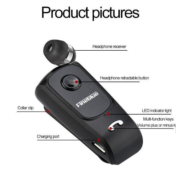 Unique Mini Wireless Earphone Retractable Portable Bluetooth Headset Calls Remind Vibration Sport Run Gamer Headphone Portable Design Comfortable HI-FI Stereo Earphones Noise Cancelling Bluetooth Earpiece Stevvex