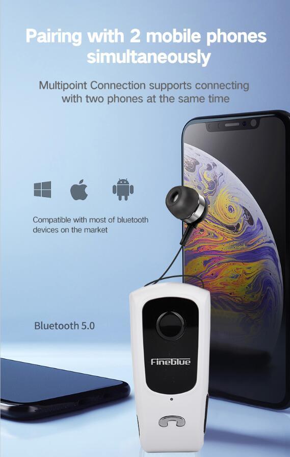 Unique Mini Wireless Earphone Retractable Portable Bluetooth Headset Calls Remind Vibration Sport Run Gamer Headphone Portable Design Comfortable HI-FI Stereo Earphones Noise Cancelling Bluetooth Earpiece Stevvex