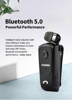 Unique Mini Wireless Earphone Retractable Portable Bluetooth Headset Calls Remind Vibration Sport Run Gamer Headphone Portable Design Comfortable HI-FI Stereo Earphones Noise Cancelling Bluetooth Earpiece Stevvex