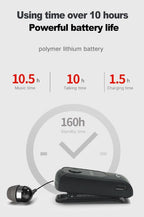 Unique Mini Wireless Earphone Retractable Portable Bluetooth Headset Calls Remind Vibration Sport Run Gamer Headphone Portable Design Comfortable HI-FI Stereo Earphones Noise Cancelling Bluetooth Earpiece Stevvex