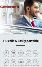 Unique Mini Wireless Earphone Retractable Portable Bluetooth Headset Calls Remind Vibration Sport Run Gamer Headphone Portable Design Comfortable HI-FI Stereo Earphones Noise Cancelling Bluetooth Earpiece Stevvex