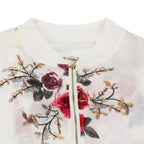 Unique Nature Design Women's jackets Floral Printed Ladies Zipper Up Bomber Outwear Spring Long Sleeve Short Thin Slim Casual Pocket Biker Coats Stevvex