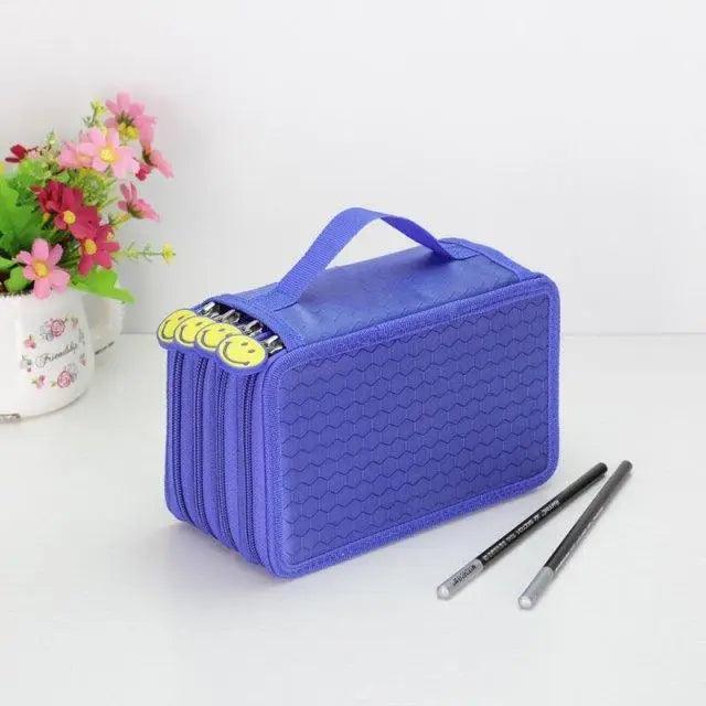 Unique Purple Cute Big 36/48/72 Holes Stationery Students Pencil Case High Quality Large Capacity Pencil Box Stevvex