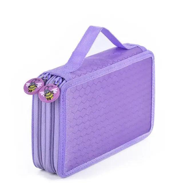 Unique Purple Cute Big 36/48/72 Holes Stationery Students Pencil Case High Quality Large Capacity Pencil Box Stevvex