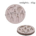 Unique Silicone Red Wine Bottle Grape Shape Silicone Mold Fondant Cake Mold Baking Tools Very Small Cute Wine Bottle Grape Pot For Cake Fondant Baking Biscuit Tray Stevvex