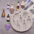 Unique Silicone Red Wine Bottle Grape Shape Silicone Mold Fondant Cake Mold Baking Tools Very Small Cute Wine Bottle Grape Pot For Cake Fondant Baking Biscuit Tray Stevvex
