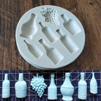 Unique Silicone Red Wine Bottle Grape Shape Silicone Mold Fondant Cake Mold Baking Tools Very Small Cute Wine Bottle Grape Pot For Cake Fondant Baking Biscuit Tray Stevvex
