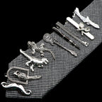 Unique Stainless Tie Clips Guitar Lizard Shaped Tie Clips Tie Clip Classic Tie Bar Clip Regular Trendy Durable Metallic Necktie Clips Wedding Business Ties Necktie Clips Pin For Mens Ideal Gift Stevvex