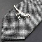 Unique Stainless Tie Clips Guitar Lizard Shaped Tie Clips Tie Clip Classic Tie Bar Clip Regular Trendy Durable Metallic Necktie Clips Wedding Business Ties Necktie Clips Pin For Mens Ideal Gift Stevvex