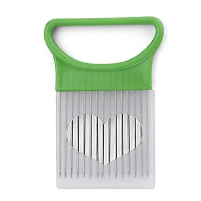 Unique Style 1PC Stainless Steel Onion Needle Onion Holder Handheld Simple Slicer Fruit Vegetable Cutter Potato Kitchen Tool Bar Accessories Stevvex