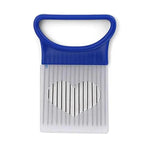 Unique Style 1PC Stainless Steel Onion Needle Onion Holder Handheld Simple Slicer Fruit Vegetable Cutter Potato Kitchen Tool Bar Accessories Stevvex