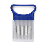 Unique Style 1PC Stainless Steel Onion Needle Onion Holder Handheld Simple Slicer Fruit Vegetable Cutter Potato Kitchen Tool Bar Accessories Stevvex