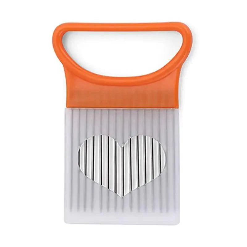 Unique Style 1PC Stainless Steel Onion Needle Onion Holder Handheld Simple Slicer Fruit Vegetable Cutter Potato Kitchen Tool Bar Accessories Stevvex