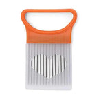 Unique Style 1PC Stainless Steel Onion Needle Onion Holder Handheld Simple Slicer Fruit Vegetable Cutter Potato Kitchen Tool Bar Accessories Stevvex