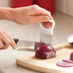 Unique Style 1PC Stainless Steel Onion Needle Onion Holder Handheld Simple Slicer Fruit Vegetable Cutter Potato Kitchen Tool Bar Accessories Stevvex