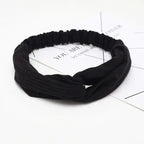 Unique Style Women's Soft Solid Print Headbands Vintage Cross Knot Elastic Hairbands Bandanas Girls Hair Bands Hair Accessories Stevvex