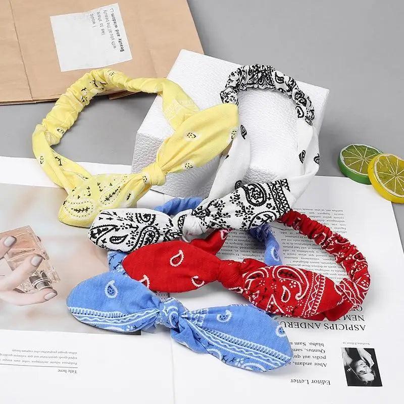 Unique Style Women's Soft Solid Print Headbands Vintage Cross Knot Elastic Hairbands Bandanas Girls Hair Bands Hair Accessories Stevvex