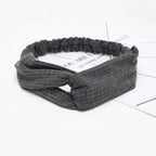 Unique Style Women's Soft Solid Print Headbands Vintage Cross Knot Elastic Hairbands Bandanas Girls Hair Bands Hair Accessories Stevvex