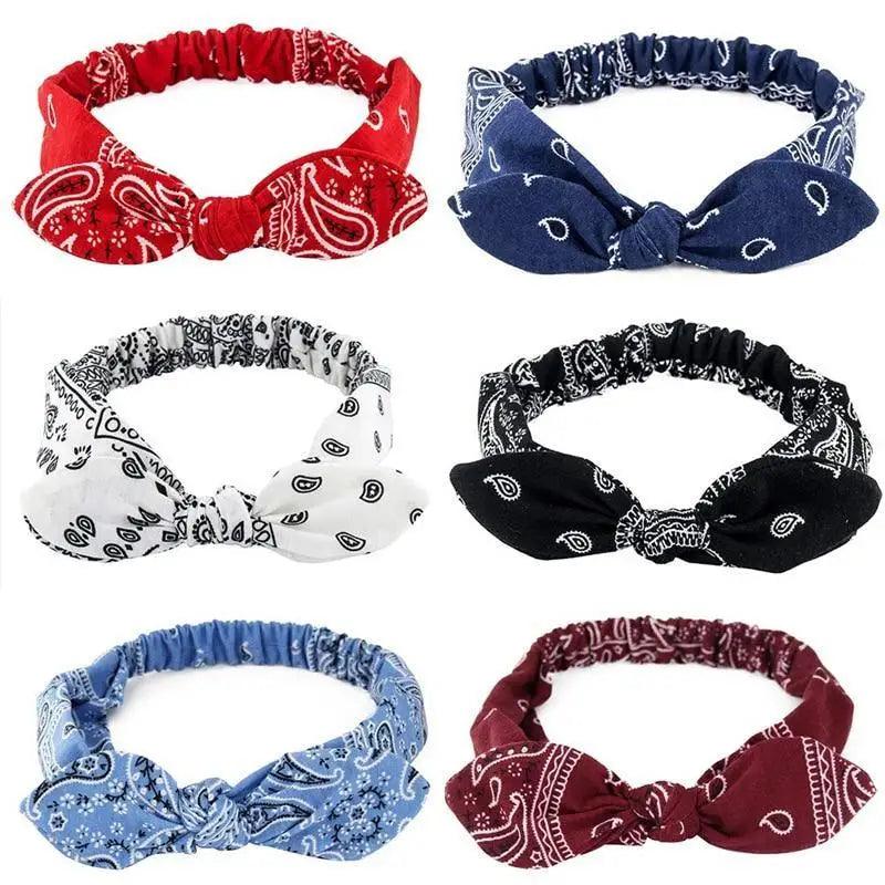 Unique Style Women's Soft Solid Print Headbands Vintage Cross Knot Elastic Hairbands Bandanas Girls Hair Bands Hair Accessories Stevvex