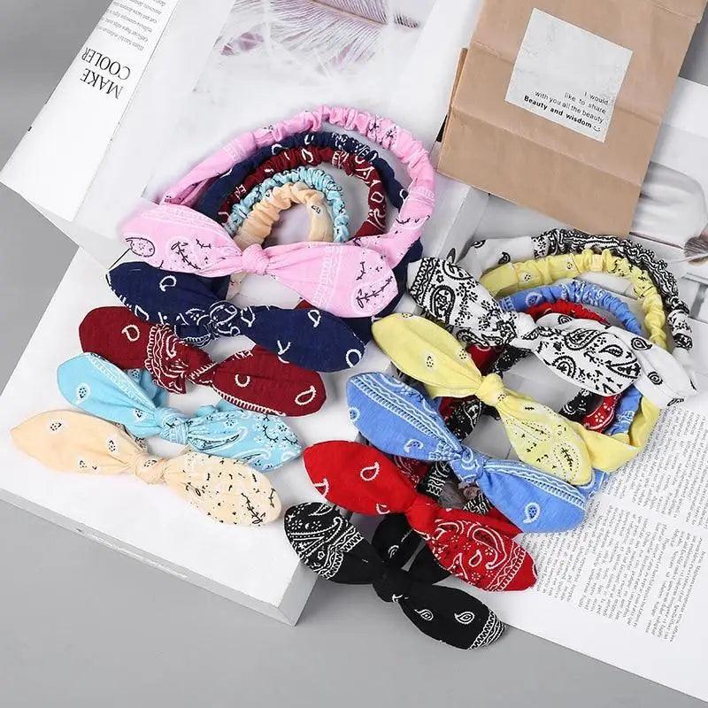 Unique Style Women's Soft Solid Print Headbands Vintage Cross Knot Elastic Hairbands Bandanas Girls Hair Bands Hair Accessories Stevvex