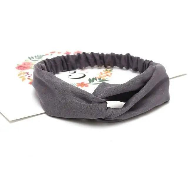 Unique Style Women's Soft Solid Print Headbands Vintage Cross Knot Elastic Hairbands Bandanas Girls Hair Bands Hair Accessories Stevvex