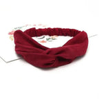 Unique Style Women's Soft Solid Print Headbands Vintage Cross Knot Elastic Hairbands Bandanas Girls Hair Bands Hair Accessories Stevvex