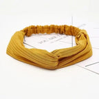 Unique Style Women's Soft Solid Print Headbands Vintage Cross Knot Elastic Hairbands Bandanas Girls Hair Bands Hair Accessories Stevvex