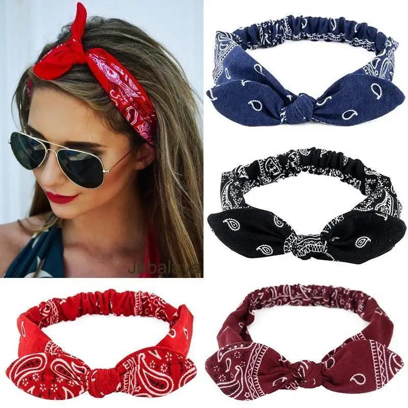 Unique Style Women's Soft Solid Print Headbands Vintage Cross Knot Elastic Hairbands Bandanas Girls Hair Bands Hair Accessories Stevvex